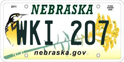 NE license plate WKI207