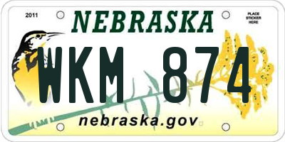 NE license plate WKM874