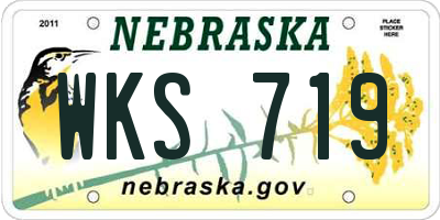 NE license plate WKS719