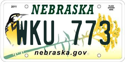 NE license plate WKU773