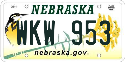 NE license plate WKW953