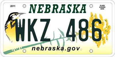 NE license plate WKZ486