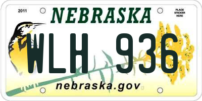 NE license plate WLH936