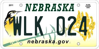 NE license plate WLK024