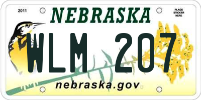 NE license plate WLM207
