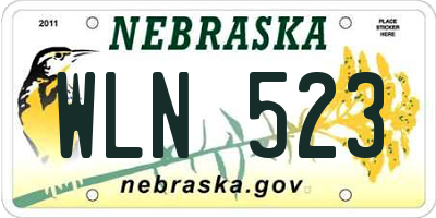 NE license plate WLN523