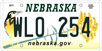 NE license plate WLO254