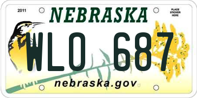 NE license plate WLO687