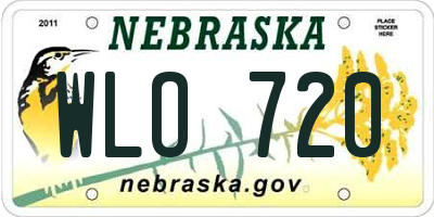 NE license plate WLO720