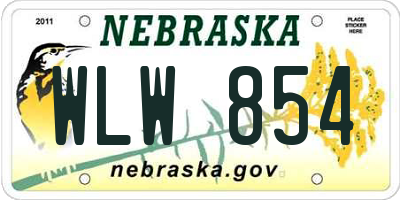 NE license plate WLW854