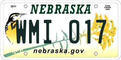 NE license plate WMI017