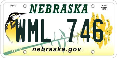 NE license plate WML746