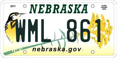 NE license plate WML861