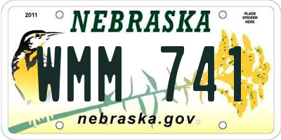 NE license plate WMM741