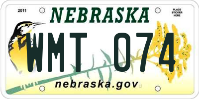 NE license plate WMT074