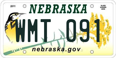 NE license plate WMT091