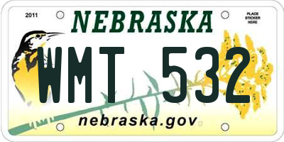 NE license plate WMT532