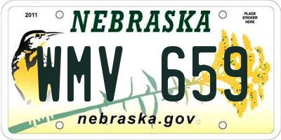 NE license plate WMV659