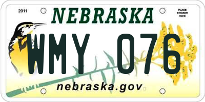 NE license plate WMY076