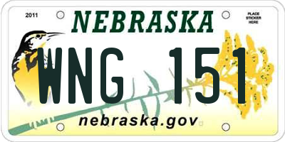 NE license plate WNG151