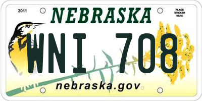 NE license plate WNI708
