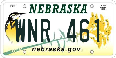 NE license plate WNR461