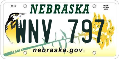 NE license plate WNV797