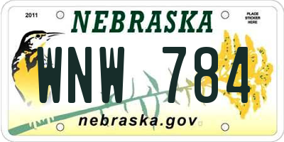 NE license plate WNW784