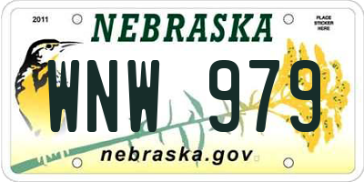 NE license plate WNW979