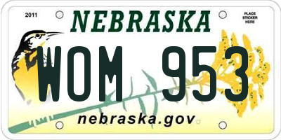 NE license plate WOM953