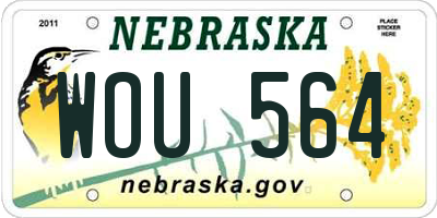 NE license plate WOU564