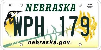 NE license plate WPH179