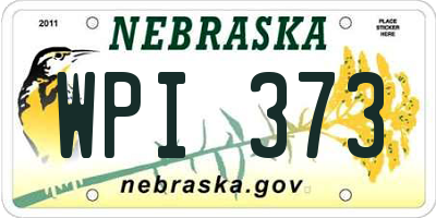 NE license plate WPI373
