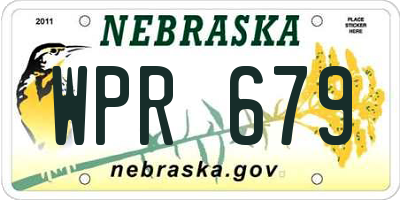 NE license plate WPR679