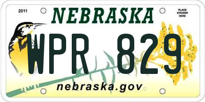 NE license plate WPR829