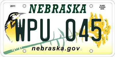 NE license plate WPU045