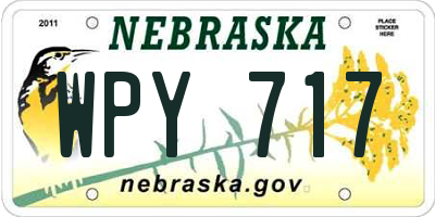 NE license plate WPY717