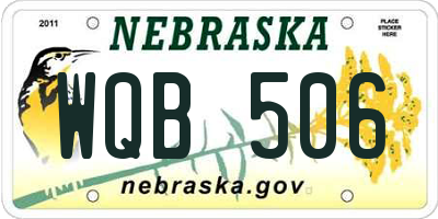 NE license plate WQB506
