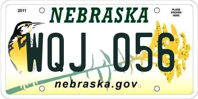 NE license plate WQJ056