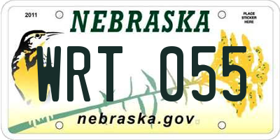 NE license plate WRT055