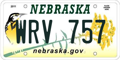 NE license plate WRV757