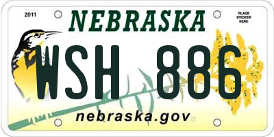NE license plate WSH886