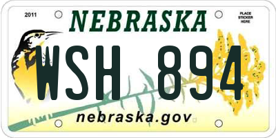 NE license plate WSH894