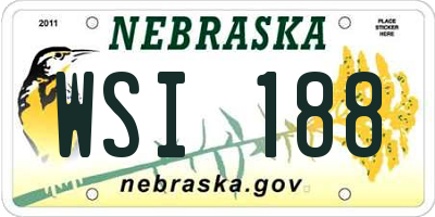 NE license plate WSI188
