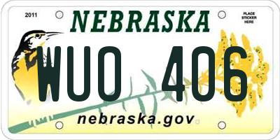 NE license plate WUO406
