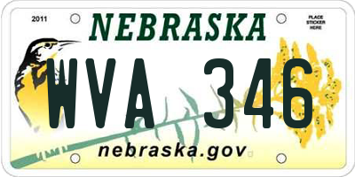 NE license plate WVA346