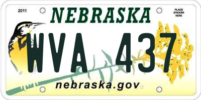 NE license plate WVA437