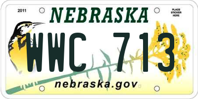 NE license plate WWC713
