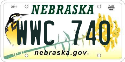 NE license plate WWC740