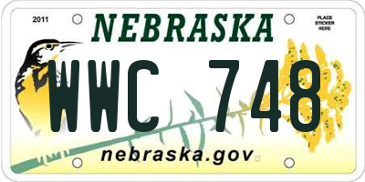 NE license plate WWC748